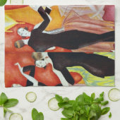 Dansende paren uit 1920 theedoek (Gevouwen)