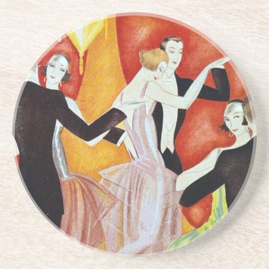 Dansende paren uit 1920 zandsteen onderzetter (Voorkant)