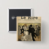 Dansende paren vierkante button 5,1 cm (Voorkant /achterkant)