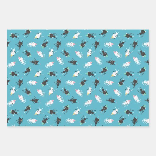 Dansende Partij katten op geboorte patronen Inpakpapier Vel (Voorkant)