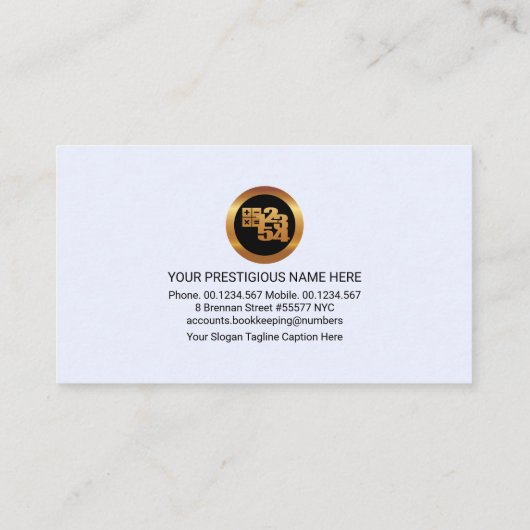 Dansende pasta-nummers golf visitekaartje (Achterkant)