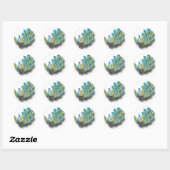 Dansende Pauw Ronde Sticker (Vel)
