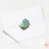 Dansende Pauw Ronde Sticker (Envelop)