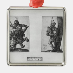 Dansende Peasants and a Bagpipe Player, 1514 Metalen Ornament