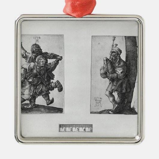Dansende Peasants and a Bagpipe Player, 1514 Metalen Ornament (Voorkant)