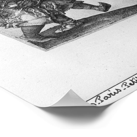 Dansende Peasants and a Bagpipe Player, 1514 Poster (Hoek)