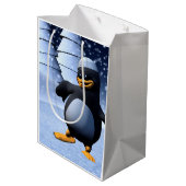 Dansende Penguin Medium Cadeauzakje (Achterkant Gekanteld)
