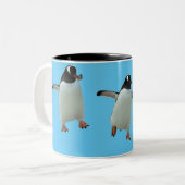 Dansende Penguin-Mok Tweekleurige Koffiemok (Voorkant links)
