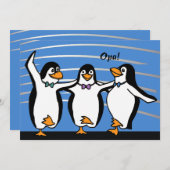 Dansende Penguins Invitation Kaart (Voorkant / Achterkant)