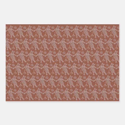 Dansende peperkoek Katten Inpakpapier Vel (Voorkant 3)