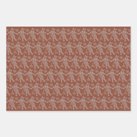 Dansende peperkoek Katten Inpakpapier Vel (Voorkant 2)