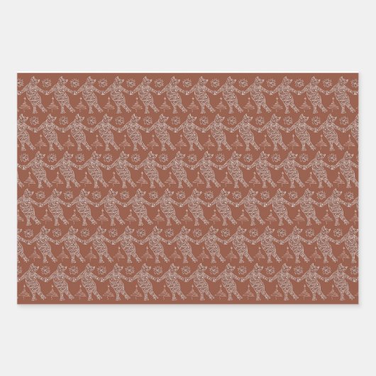 Dansende peperkoek Katten Inpakpapier Vel (Voorkant)