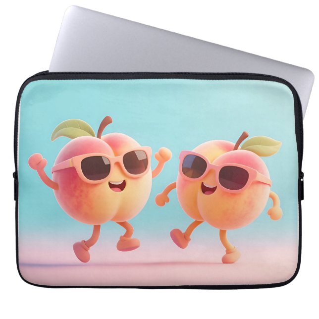 Dansende Perziken Zonnebril Laptop Sleeve (Voorkant)