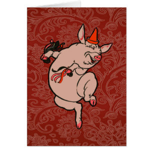 Dansende Pig Antiek Cute Dancer