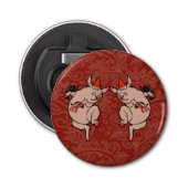 Dansende Pig Antiek Cute Dancer Button Flesopener (Voorkant)