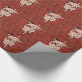 Dansende Pig Antiek Cute Dancer Cadeaupapier (Hoek)