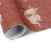 Dansende Pig Antiek Cute Dancer Cadeaupapier (Rol Hoek)