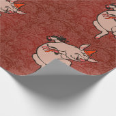 Dansende Pig Antiek Cute Dancer Cadeaupapier (Hoek)