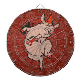 Dansende Pig Antiek Cute Dancer Dartbord (Voorkant)