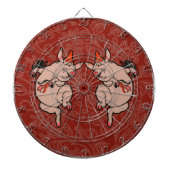 Dansende Pig Antiek Cute Dancer Dartbord (Voorkant)