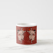 Dansende Pig Antiek Cute Dancer Espresso Kop (Voorkant)