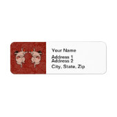 Dansende Pig Antiek Cute Dancer Etiket (Voorkant)