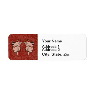 Dansende Pig Antiek Cute Dancer Etiket