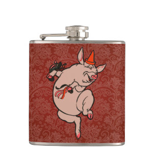 Dansende Pig Antiek Cute Dancer Heupfles