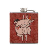 Dansende Pig Antiek Cute Dancer Heupfles (Achterkant)