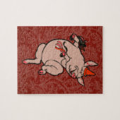 Dansende Pig Antiek Cute Dancer Legpuzzel (Horizontaal)