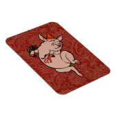 Dansende Pig Antiek Cute Dancer Magneet (Rechterzijde)