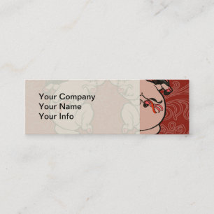 Dansende Pig Antiek Cute Dancer Mini Visitekaartje