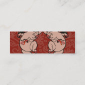 Dansende Pig Antiek Cute Dancer Mini Visitekaartje (Achterkant)