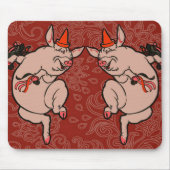 Dansende Pig Antiek Cute Dancer Muismat (Voorkant)