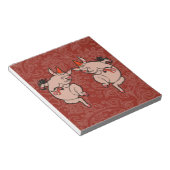 Dansende Pig Antiek Cute Dancer Notitieblok (Schuin)