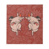 Dansende Pig Antiek Cute Dancer Notitieblok (Voorkant)
