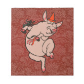 Dansende Pig Antiek Cute Dancer Notitieblok (Voorkant)