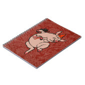 Dansende Pig Antiek Cute Dancer Notitieboek (Linkerzijde)
