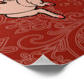 Dansende Pig Antiek Cute Dancer Poster (Hoek)