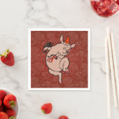 Dansende Pig Antiek Cute Dancer Servetten (Insitu)