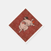 Dansende Pig Antiek Cute Dancer Servetten (Hoek)