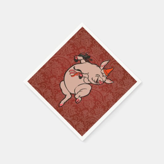 Dansende Pig Antiek Cute Dancer Servetten (Hoek)