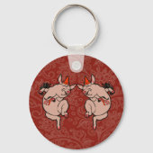 Dansende Pig Antiek Cute Dancer Sleutelhanger (Voorkant)