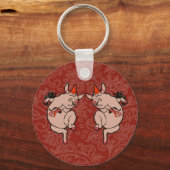 Dansende Pig Antiek Cute Dancer Sleutelhanger (Voorkant)
