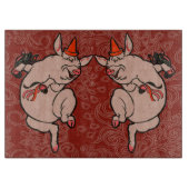 Dansende Pig Antiek Cute Dancer Snijplank (Voorkant)