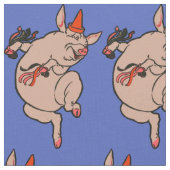 Dansende Pig Antiek Cute Dancer Stof (Close Up)