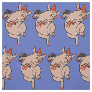 Dansende Pig Antiek Cute Dancer Stof