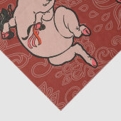 Dansende Pig Antiek Cute Dancer Tissuepapier (Detail)