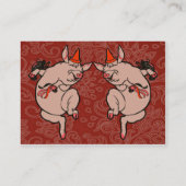 Dansende Pig Antiek Cute Dancer Visitekaartje (Achterkant)