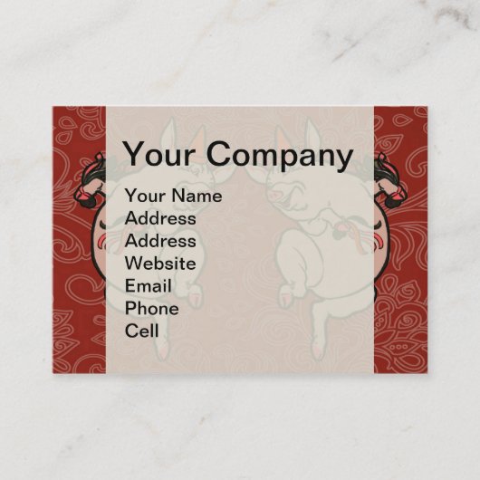 Dansende Pig Antiek Cute Dancer Visitekaartje (Voorkant)